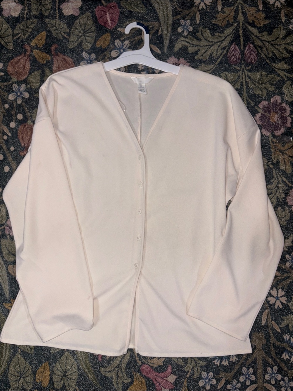 H&M Cream V-Neck Button-Front Blouse